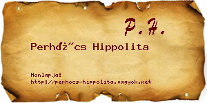 Perhócs Hippolita névjegykártya